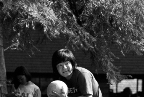 Robert Hanashiro playing volleyball (ddr-densho-336-711)