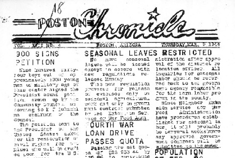 Poston Chronicle Vol. XVIII No. 4 (March 9, 1944) (ddr-densho-145-481)