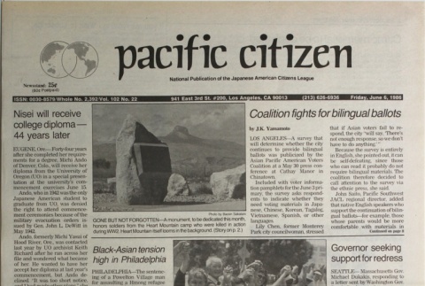 Pacific Citizen, Vol. 102, No. 22 (June 6, 1986) (ddr-pc-58-22)