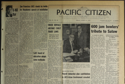 Pacific Citizen, Vol. 74, No. 10 (March 17, 1972) (ddr-pc-44-10)