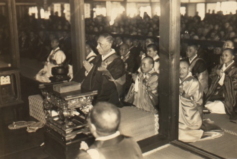 Kubutsu Otani participating in a ceremony with other priests (ddr-njpa-4-1651)