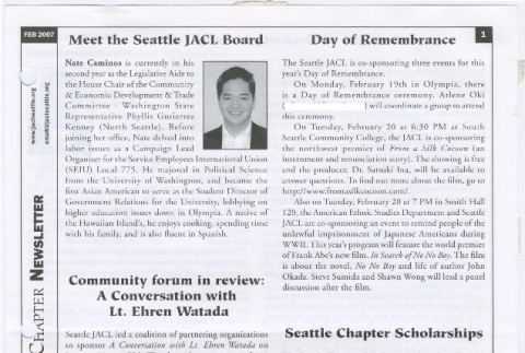 Seattle Chapter, JACL Reporter, Vol. 44, No. 2, February 2007 (ddr-sjacl-1-574)