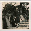 Tomoye (Nozawa) Takahashi standing on stone steps (ddr-densho-426-2100)