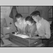 Japanese Americans working on camp newspaper (ddr-densho-37-465)
