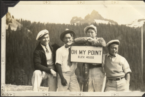 Four men at Oh My Point (ddr-densho-326-470)