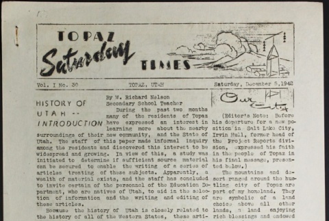 Topaz Times Vol. I No. 30 (December 5, 1942) (ddr-densho-142-40)