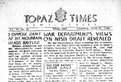 Topaz Times Vol. VI No. 30 (March 15, 1944) (ddr-densho-142-287)