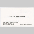 Takami Hibya's business card (ddr-densho-381-129)