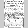 Japanese-Americans Accepted by Army (March 17, 1943) (ddr-densho-56-889)