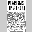 Japanese Gives Up as Deserter (January 18, 1942) (ddr-densho-56-580)