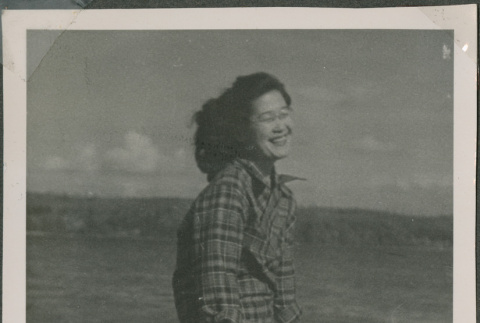 A woman standing on the beach (ddr-densho-201-890)