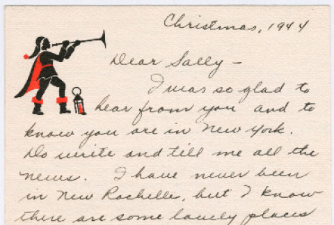 Note from Fay to Sally Fujii  Domoto (ddr-densho-329-1143)