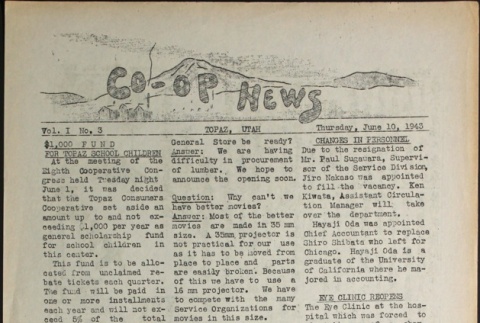 Co-Op News, Vol I. No. 3 (June 10, 1943) (ddr-densho-288-3)