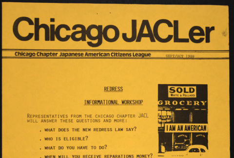 Flyer for Redress Informational Workshop (ddr-chijacl-1-7)
