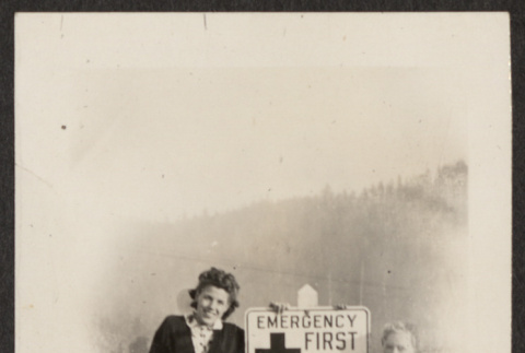 Two women and a sign (ddr-densho-287-58)