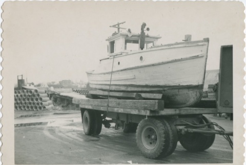 A boat on a trailer (ddr-densho-296-92)
