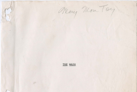 Mary Mon Toy's annotated script for 