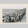 Girl Scouts proceed past a performing band (ddr-densho-37-1143)