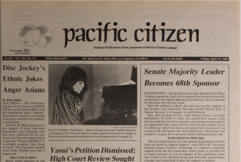 Pacific Citizen, Vol. 104, No. 14 (April 10, 1987) (ddr-pc-59-14)