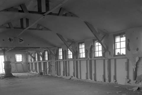 Interior of a barracks being renovated or demolished (ddr-fom-1-657)