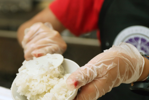 Close up of rice being served (ddr-densho-512-55)