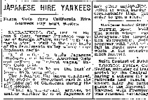 Japanese Hire Yankees. Baron Goto Says California Rice Growers Pay High Wages. (October 24, 1919) (ddr-densho-56-339)