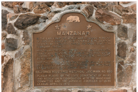 Manzanar plaque (ddr-densho-430-151)