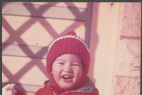 Boy in red hat and jacket (ddr-densho-523-559)