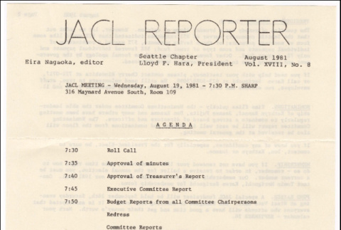 Seattle Chapter, JACL Reporter, Vol. XVIII, No. 8, August 1981 (ddr-sjacl-1-226)