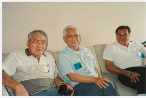 Three veterans sitting on couch (ddr-densho-368-396)