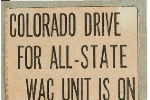 Colorado drive for All-State WAC Unit is on (ddr-csujad-49-34)