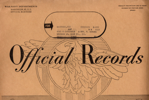 Official Records Envelope for military documents for Ben Mayewaki (ddr-densho-563-60)