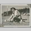 Peggy Hikida on the beach (ddr-densho-201-969)