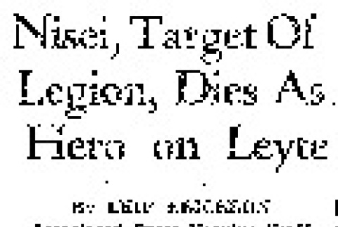 Nisei, Target Of Legion, Dies As Hero on Leyte (February 16, 1945) (ddr-densho-56-1104)