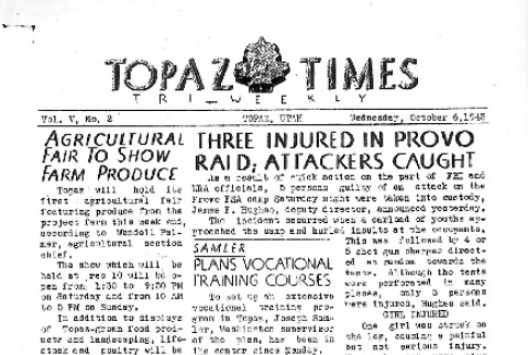 Topaz Times Vol. V No. 2 (October 6, 1943) (ddr-densho-142-221)