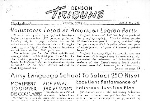 Denson Tribune Vol. I No. 14 (April 16, 1943) (ddr-densho-144-55)