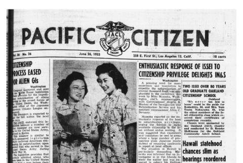 The Pacific Citizen, Vol. 36 No. 26 (June 26, 1953) (ddr-pc-25-26)