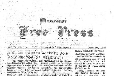 Manzanar Free Press Vol. 6 No. 104 (June 20, 1945) (ddr-densho-125-349)