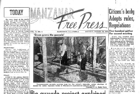 Manzanar Free Press Vol. II No. 9 (August 10, 1942) (ddr-densho-125-45)