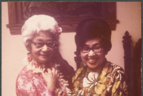 Agnes Sakura with another woman in Hawaiian dress (ddr-densho-523-653)