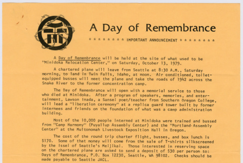 Press Release for Day of Remembrance Pilgrimage to Minidoka (ddr-densho-122-183)