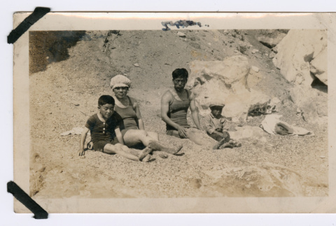 Miyoshi family at beach (ddr-densho-480-120)