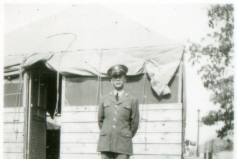 Soldier and canvas roof (ddr-densho-1007-727)
