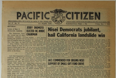 Pacific Citizen, Vol. 47, No. 19 (November 7, 1958) (ddr-pc-30-45)