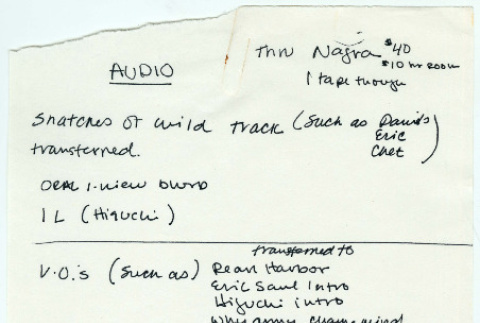 Miscellaneous notes for Nisei Soldier (ddr-densho-1007-1512)