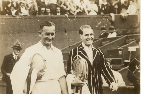 Gottfried von Cramm and another tennis player on the court (ddr-njpa-1-2344)