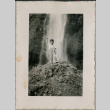 Boy standing in front of Multnomah Falls (ddr-densho-523-123)