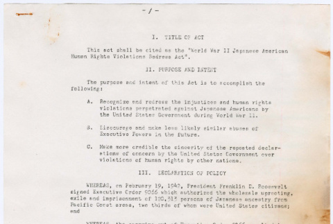 World War II Japanese American Human Rights Violations Redress Act (ddr-densho-122-154)