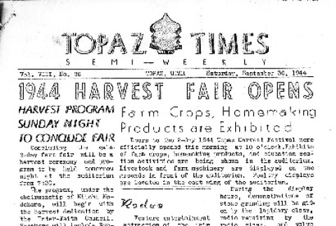 Topaz Times Vol. VIII No. 26 (September 30, 1944) (ddr-densho-142-344)