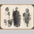 Three people standing (ddr-densho-542-58)